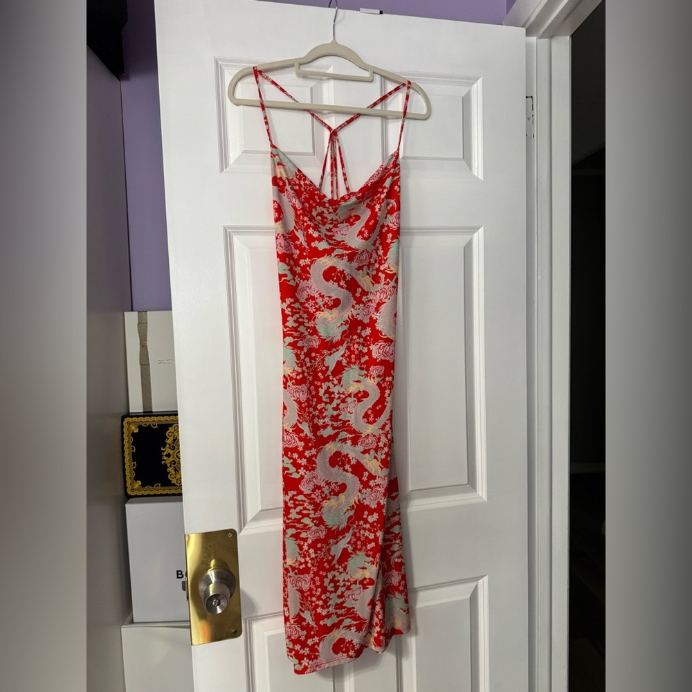 Bershka midi dragon dress size S